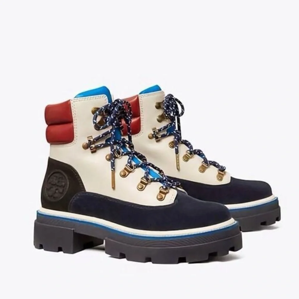 Tory Burch Women’s Miller lug hiker boots limited edition size 8 leather & suede